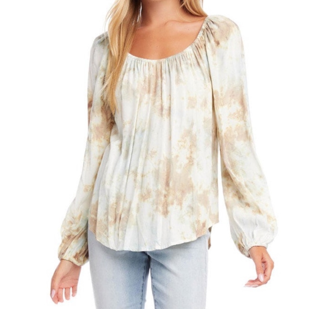 KAREN KANE Desert Breeze Peasant Top M NWT